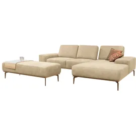 W.Schillig Eckcouch Leder 3-Sitzer Beige