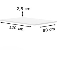 FlexiSpot Tischplatte PR1208-White, rechteckig, 120 x 80cm, weiß