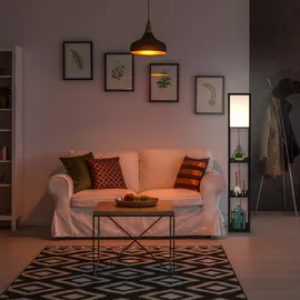 Relaxdays Stehlampe mit Regal 161,0 cm schwarz