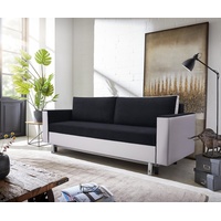 Beautysofa Schlafsofa MALTA, Polstersofa aus Webstoff + Kunstleder, mit Schlaffunktion und Bettkasten, 225 cm Dreisitzer Sofa