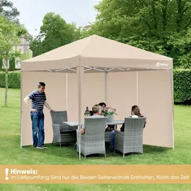 Sekey Seitenwände für Pavillon 3x3 2 Stück Khaki 3 x 3 m