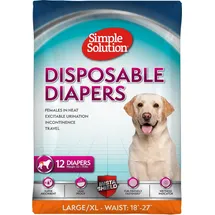 SIMPLE SOLUTION True Fit Einweg-Hundewindeln für Hündinnen 12 Stück Blau/Weiß L/XL