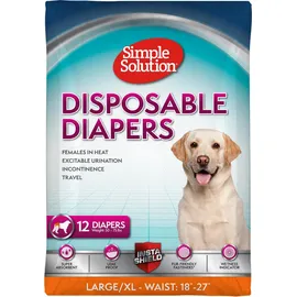 SIMPLE SOLUTION True Fit Einweg-Hundewindeln für Hündinnen 12 Stück Blau/Weiß L/XL