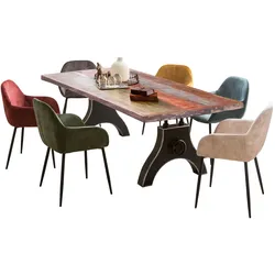 Tisch 180x100cm Altholz Metall Esstisch Speisetisch Küchentisch Esszimmer Küche