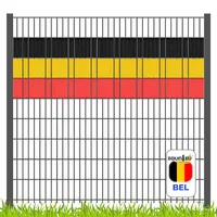zaunzu Sichtschutz Fanartikel Belgien für Doppelstabmatten Volle Streifenbreite GELOCHT