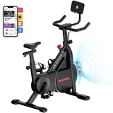 JASPORT C3 Ergometer Heimtrainer Fahrrad, Leises Indoor Fitnessbike mit Magnetischem Widerstand, LCD Display, Kardio Training, Belastbar bis 120 kg App mit Video-on-Demand-Trainingskursen