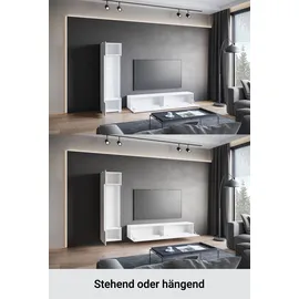 INOSIGN Wohnwand »Kenia, Vitrine Türanschlag links/rechts wechselbar« Komplett-Set, 2 Stk. tlg., schwarz