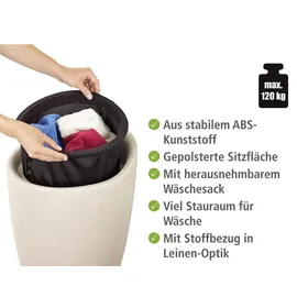 Wenko Badhocker mit Wäschesammler Candy 22834100 beige