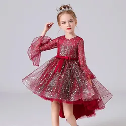 Spitzenmädchenkleid für Hochzeit und Party, Kleider, Abend, Weihnachten, Mädchen, langes Kostüm, Prinzessin