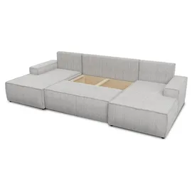 Sofnet Wohnlandschaft Cord U-Form 3-Sitzer Beige