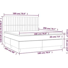 vidaXL Boxspringbett 180 x 200 cm Dunkelgrün