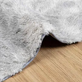 vidaXL Teppich Shaggy Hochflor NAVARRA Silbergrau 240x340 cm Polyester