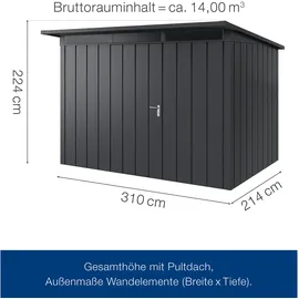 hörmann stauraumsysteme Juno 3,10 x 2,14 m Anthrazitgrau
