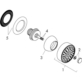 Hansgrohe Seitenbrause Axor runde Rosette, schwenkbar, 1jet, chrom