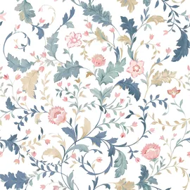Laura Ashley Vliestapete LAURA ASHLEY "LITTON", blau, H:10m L:10m, Vlies, Tapeten, Design Tapeten