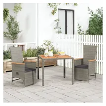 vidaXL Garten-Essgruppe 3-tlg. Grau