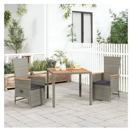 vidaXL Garten-Essgruppe 3-tlg. Grau