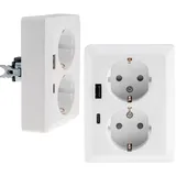 ChiliTec Schuko-Steckdose MILOS Weiß 2 St.