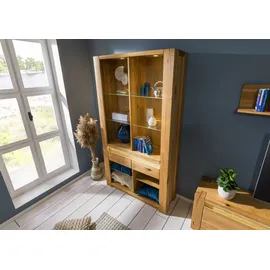 MASSIVMOEBEL24.DE Bücherregal 113 x 40 x 205 cm Wildeiche