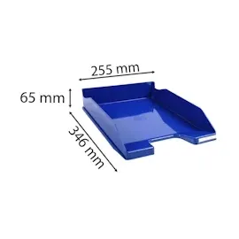 Exacompta 113203D Premium Briefablage Combo Midi DIN A4. Idealer Briefkorb für Ihre Organisation. Robuster und stapelbarer Ablagekorb königsblau glänzend