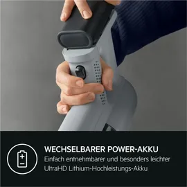 AEG ULTIMATE 7000 AP71UB14AM Akku-Staubsauger/extra kraftvoll/ultraleicht 2,2 kg/70 % Recyclingmaterial/bis zu 40 Min. Laufzeit/120m2/5-Stufige Filtration/alle Böden/Automatik, Matte Black