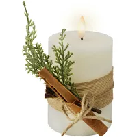 Lumineo LED Kerze 7,5 x 13 cm creme