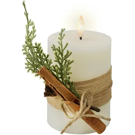 Lumineo LED Kerze 7,5 x 13 cm creme