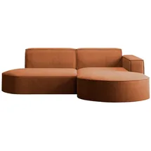 kaiser möbel Ecksofa Designer MODENA STUDIO stoff Dicker cord Poso Ziegel Rechts - Rot
