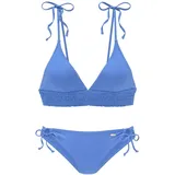 Buffalo Triangel-Bikini, mit gesmoktem Einsatz, blau