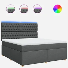 vidaXL Boxspringbett 180 x 200 cm Dunkelgrau