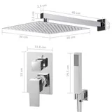 vidaXL Duschsystem Edelstahl 201 Silbern - Silber