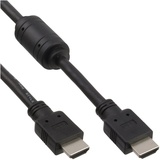 InLine HDMI Kabel, HDMI-High Speed, / Stecker, schwarz, mit Ferrit, 1,5m