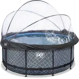 EXIT TOYS Stone Pool 360 x 122 cm inkl. Sandfilter, Abdeckung und Wärmepumpe