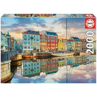 Educa (19278) Puzzle 2000 Teile für Erwachsene | Sonnenuntergang im Kopenhagener Hafen, 2000 Teile Puzzle für Erwachsene und Kinder ab 14 Jahren, Dänemark, Skandinavien