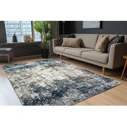 Teppich OBSESSION "Posh 303", blau, B:120cm H:12mm L:170cm, Polyester, Teppiche, modernes Design, bedruckte Qualität, Wohnzimmer