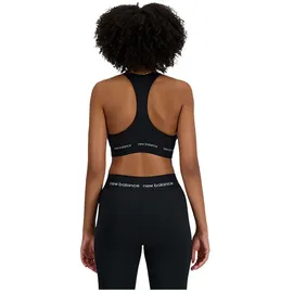 New Balance sleek medium support sports bra schwarz - L
