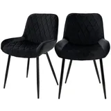 ML-Design Esszimmerstuhl Samt schwarz 2er Set