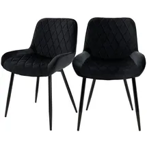 ML-Design Esszimmerstuhl Samt schwarz 2er Set