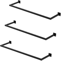 ML-Design Wandgarderobe Kleiderstange 3er Set 110 x 30 cm Schwarz