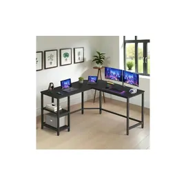 VASAGLE Schreibtisch L-förmig 138 cm x 138 cm x 76 cm Schwarz