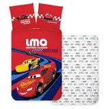 BrandMac Bettwäsche Disney Cars Rot, wendbar, 100% Baumwolle, Bettbezug 100 x 135 cm + Kissenbezug 40 x 60 cm,