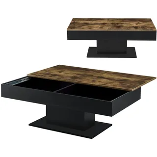 [en.casa] Couchtisch Lünen Holzoptik/Schwarz