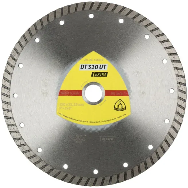 Klingspor DT 310 UT Diamanttrennscheiben 230 x 2,5 x 22,23 mm 2,5 x 10 mm geschlossener Rand Turbo