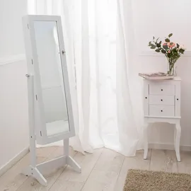 Tectake Schmuckschrank mit Spiegel, hochkant , schwarz