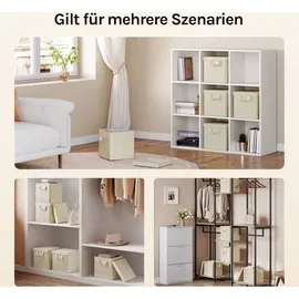 Woltu Faltbare Aufbewahrungsbox 27 x 27 x 27 cm 3-tlg. Creme