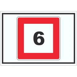 HB-Druck Höchstgeschwindigkeit 6 kmh nicht zu überschreiten Aufkleber mit Symbol A1 (594x841mm)