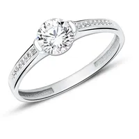 JEWLIX Verlobungsring JEWLIX Verlobungsring aus 375er Weißgold mit Zirkonia silberfarben 52