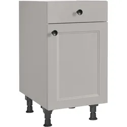 Unterschrank NOBILIA ""Cascada", Ausrichtung wählbar, vormontiert, in den Breiten 30, 45 und", grau (front: lacklaminat steingrau, korpus: steingrau), B:45cm H:87cm T:58,3cm, Schränke, 60 cm Breite, mit höhenverstellbaren Sockelfüßen, vormontiert