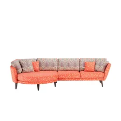 bassetti by SCHRÖNO Ecksofa  Livorno , rot , Maße (cm): B: 338 H: 88 T: 150