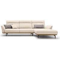 hülsta sofa Ecksofa hs.460, Sockel in Nussbaum, Winkelfüße in Umbragrau, Breite 318 cm weiß
